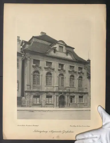 Fotografie Lichtdruck Carl Ebner, Stuttgart, Ansicht Ludwigsburg, Ansicht von sogenannten Grafenbau, 50 x 37cm