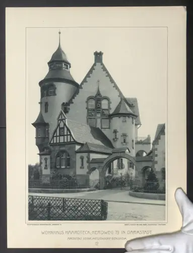 Fotografie Lichtdruck Carl Ebner, Stuttgart, Ansicht Darmstadt, Wohnhaus Haardteck im Herdweg 79, Arch. H. Metzendorf