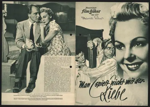 Filmprogramm IFB Nr. 479, Man spielt nicht mit der Liebe, Lil Dagover, Albr. Schoenhals, Regie: Hans Deppe