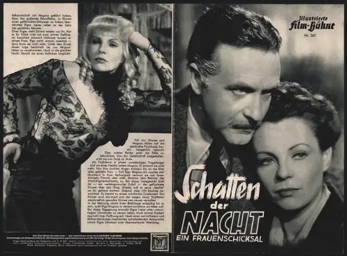 Filmprogramm IFB Nr. 567, Schatten der Nacht, Hilde Krahl, Willy Fritsch, Carl Raddatz, Regie: Eugen York