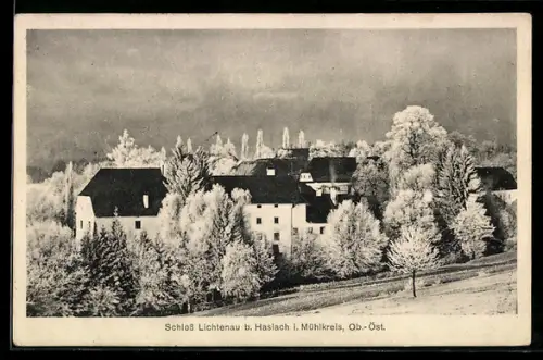 AK Lichtenau b. Haslach i. Mühlkreis, Schloss Lichtenau aus der Vogelschau