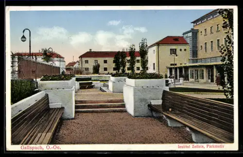 AK Gallspach /O.-Oe., Institut Zeileis, Parkmotiv