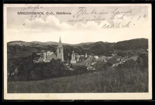 AK Sarleinsbach /O.-Ö., Ortsansicht mit Umgebung
