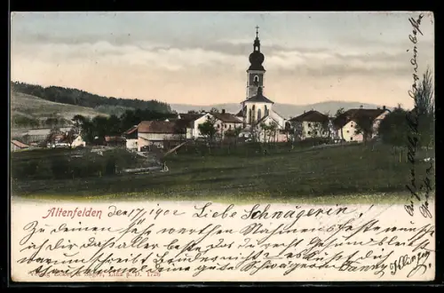 AK Altenfelden, Ortsansicht mit Kirche