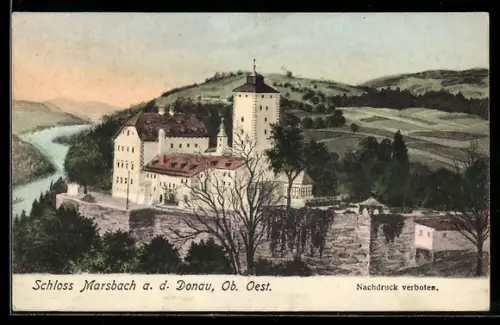 Künstler-AK Marsbach a. d. Donau, Schloss Marsbach