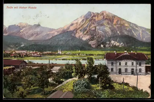 AK Telfs, Ortsansicht mit Hoher Munde