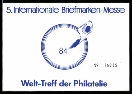 AK 5. Internationale Briefmarken-Messe 1984, Welt-Treff der Philatelie