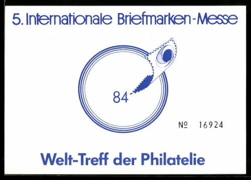 AK 5. Internationale Briefmarken-Messe 1984, Welt-Treff der Philatelie, Briefmarkenautomat