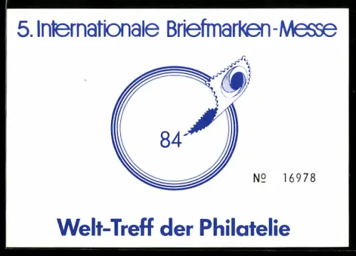 AK 5. Internationale Briefmarken-Messe 1984, Welt-Treff der Philatelie