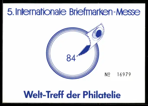 AK 5. Internationale Briefmarken-Messe 1984, Welt-Treff der Philatelie