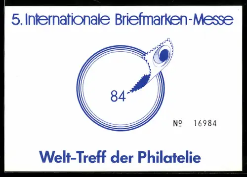 AK 5. Internationale Briefmarken-Messe 1984, Welt-Treff der Philatelie