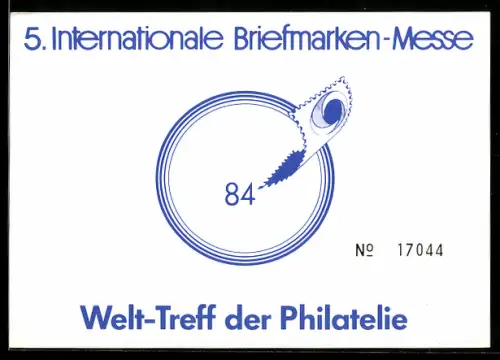 AK 5. Internationale Briefmarken-Messe 1984, Welt-Treff der Philatelie