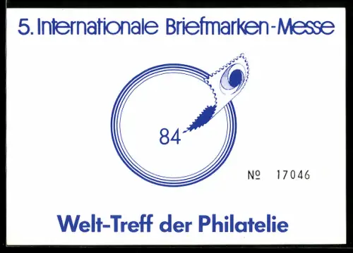 AK 5. Internationale Briefmarken-Messe 1984, Welt-Treff der Philatelie