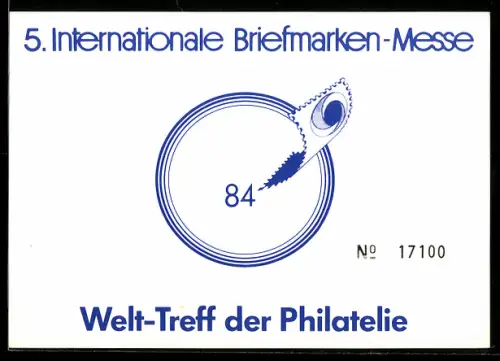 AK 5. Internationale Briefmarken-Messe 1984, Welt-Treff der Philatelie