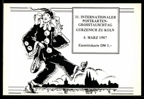 AK Gürzenich /Köln, 31. Internationaler Postkartengrosstauschtag 1987
