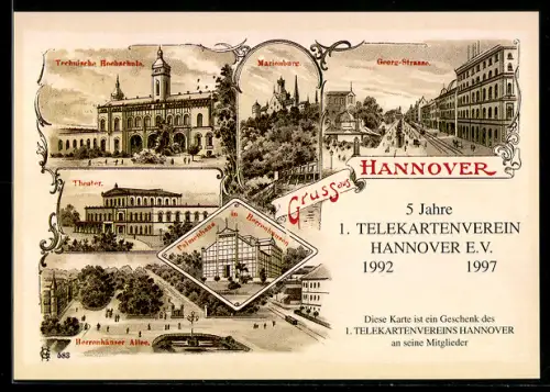 AK Hannover, 1. Telekartenverein Hannover e. V., 5 Jahr Jubiläum 1997