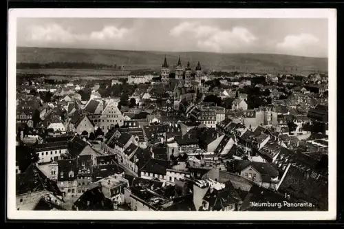 AK Naumburg, Panorama der Stadt aus der Vogelschau