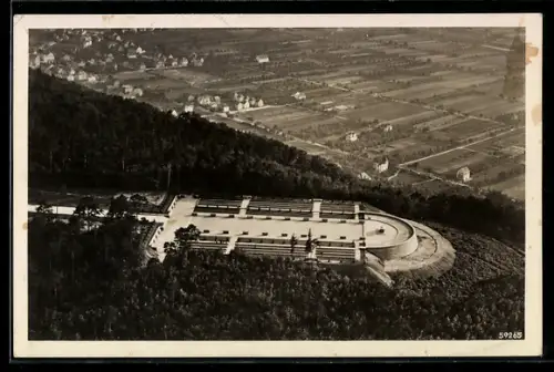 AK Heidelberg, Ehrenfriedhof aus der Luft