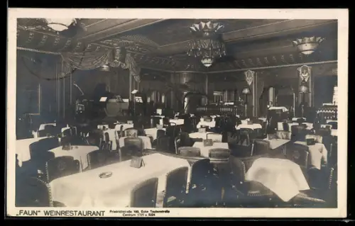 AK Berlin, Weinerestaurant Faun, Friedrichstrasse 180, Innenansicht