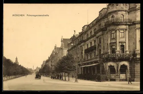 AK München, Prinzregentenstrasse, Prinz-Regent Café