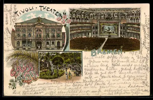 Lithographie Bremen, Saal des Tivoli-Theaters, Garten