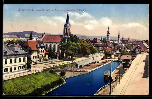 AK Klagenfurt, Lendkanal mit Evangelischer Kirche