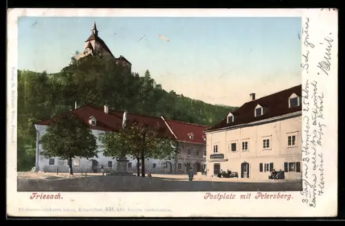 AK Friesach, Postplatz mit Petersberg