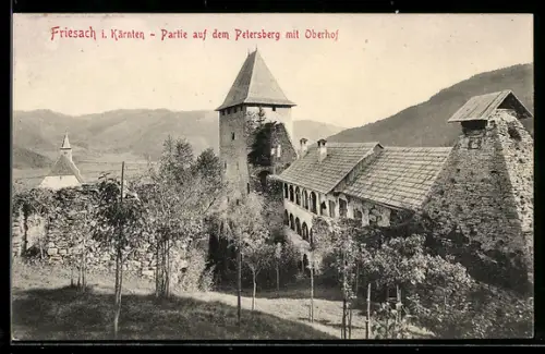 AK Friesach i. Kärnten, Partie auf dem Petersberg mit Oberhof