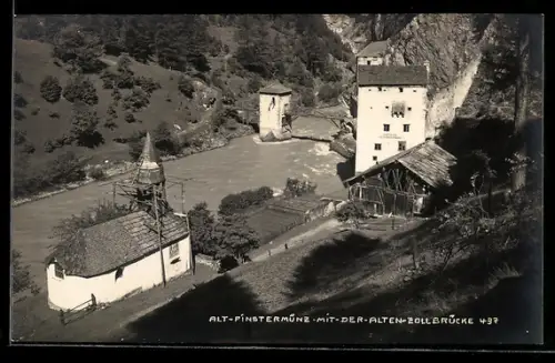 AK Alt-Finstermünz, Alte Zollbrücke, Turm und Kirche