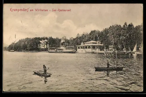 AK Krumpendorf am Wörthersee, See-Restaurant, Boote