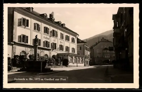 AK Steinach a. Br., Gasthof zur Post mit Strasse