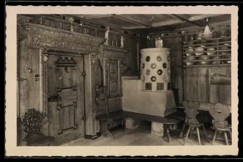 AK Umhausen /Oetztal, Gasthaus Krone, Alte Bauernstube