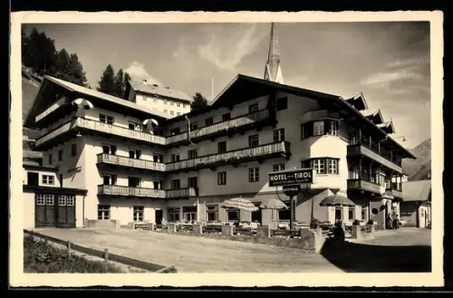 AK Sölden /Ötztal, Hotel Tirol, mit Kirchturmspitze