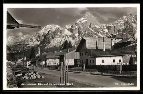 AK Lermoos, Blick auf die Mieminger Berge