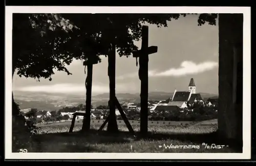 AK Wartberg o. d. Aist, Panorama mit Kirche
