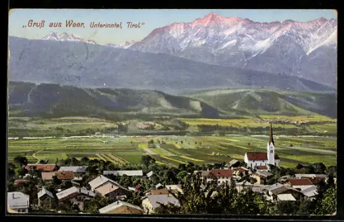 AK Weer /Unterinntal, Panorama mit Kirche