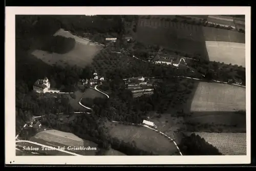 AK Tollet bei Grieskirchen, Blick auf das Schloss vom Flugzeug aus