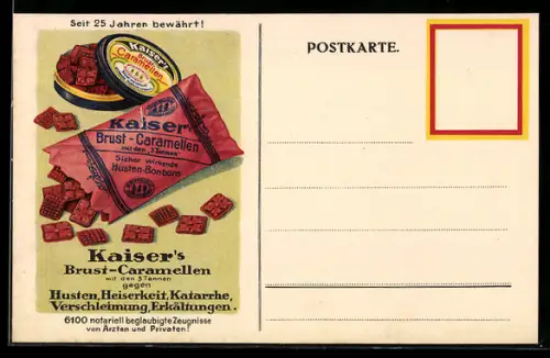 Künstler-AK Werbung für Kaiser`s Brust-Caramellen