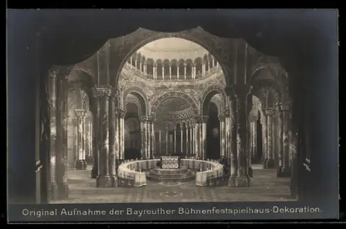 AK Parsival I. und III. Akt, original Aufnahme der Bayreuther Bühnenfestspielhaus-Dekoration