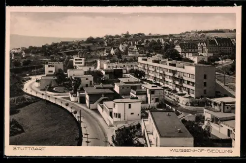 AK Stuttgart, Blick auf die Weissenhof-Siedlung, Bauhaus