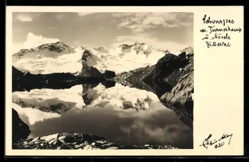 Foto-AK Hans Hruschka Nr.820: Schwarzsee mit Turnerkamp und Mösele