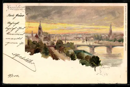 Künstler-AK Carl Münch: Frankfurt, Panorama der Stadt