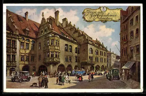 AK München, Partie am Münchner Hofbräuhaus