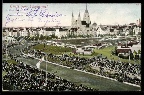 AK München, Oktoberfest, Blick auf den Festplatz
