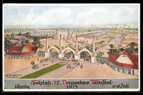 AK Leipzig, 12. Deutsches Turnfest 1913, Ansicht des Festplatzes