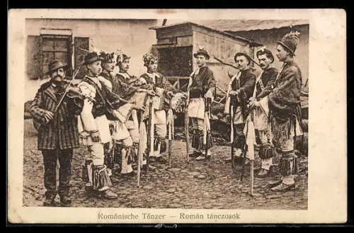 AK Rumänische Tänzer in Tracht