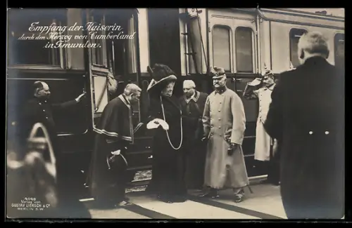 AK Gmunden, Ernst August, Herzog von Cumberland, Empfang der Kaiserin