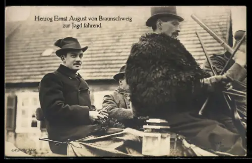 AK Ernst August Herzog von Braunschweig fährt zur Jagd