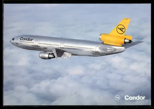 AK McDonnell Douglas DC-10-30, dreistrahliges Öangstreckenflugzeug des deutschen Condor Flugdienst
