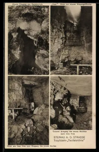 AK Steinau a. d. Strasse, Tropfstein-Teufelshöhle, Innenansichten